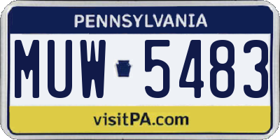 PA license plate MUW5483