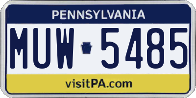PA license plate MUW5485