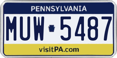 PA license plate MUW5487
