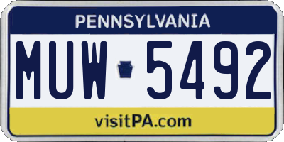 PA license plate MUW5492