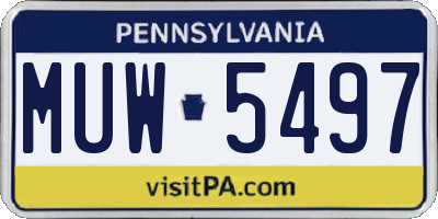 PA license plate MUW5497