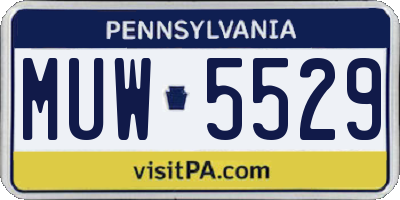 PA license plate MUW5529