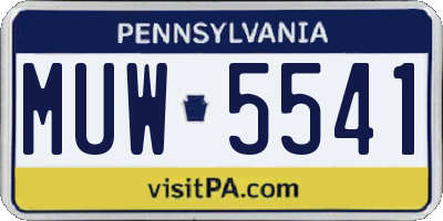 PA license plate MUW5541