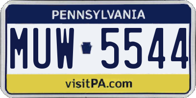 PA license plate MUW5544