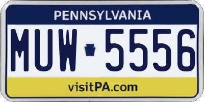 PA license plate MUW5556