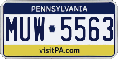 PA license plate MUW5563