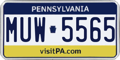 PA license plate MUW5565