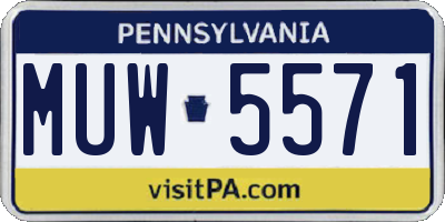 PA license plate MUW5571