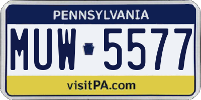 PA license plate MUW5577