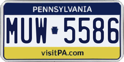 PA license plate MUW5586