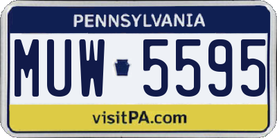PA license plate MUW5595