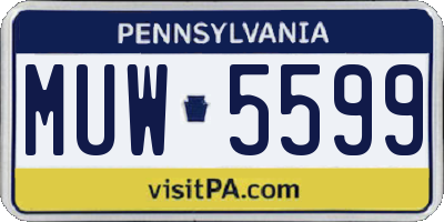 PA license plate MUW5599