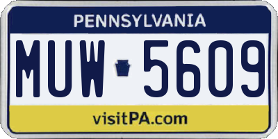 PA license plate MUW5609