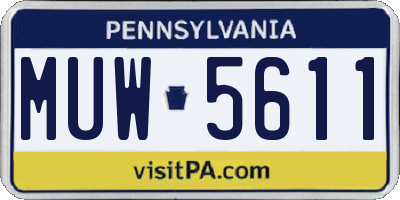 PA license plate MUW5611