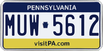 PA license plate MUW5612