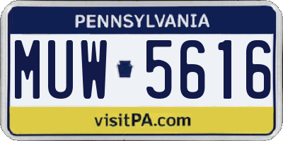 PA license plate MUW5616
