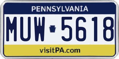 PA license plate MUW5618