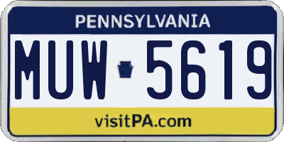 PA license plate MUW5619