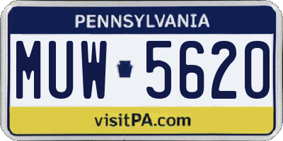 PA license plate MUW5620