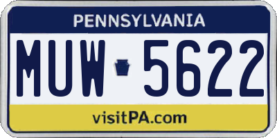 PA license plate MUW5622