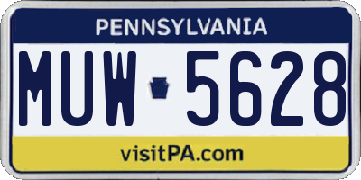 PA license plate MUW5628