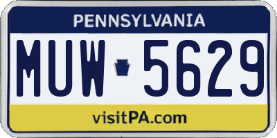 PA license plate MUW5629