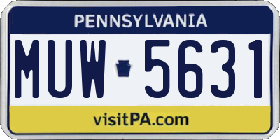 PA license plate MUW5631