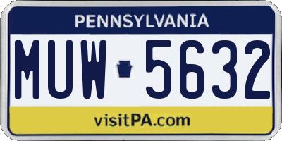 PA license plate MUW5632