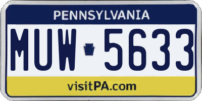 PA license plate MUW5633