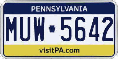 PA license plate MUW5642