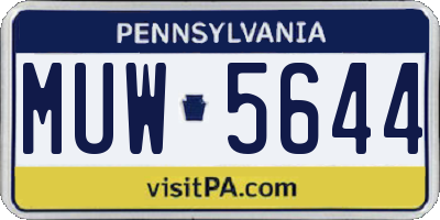 PA license plate MUW5644