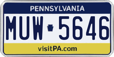PA license plate MUW5646
