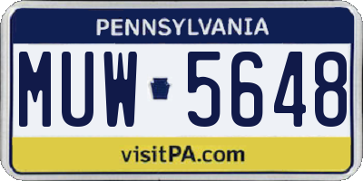 PA license plate MUW5648