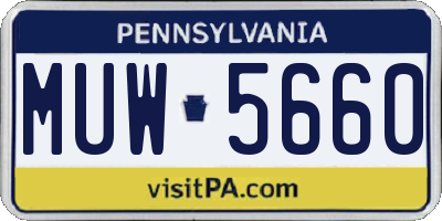 PA license plate MUW5660