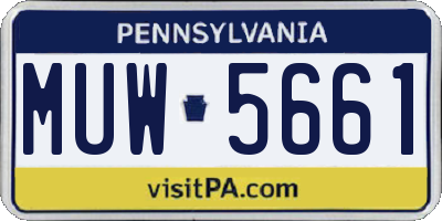 PA license plate MUW5661