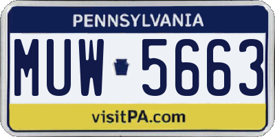 PA license plate MUW5663