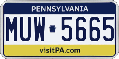 PA license plate MUW5665
