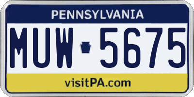 PA license plate MUW5675