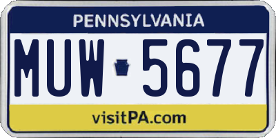 PA license plate MUW5677