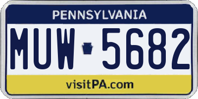 PA license plate MUW5682