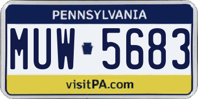 PA license plate MUW5683