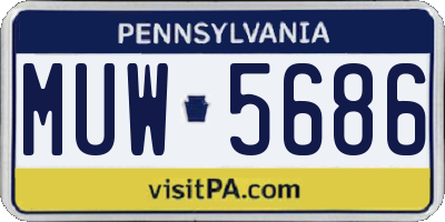 PA license plate MUW5686