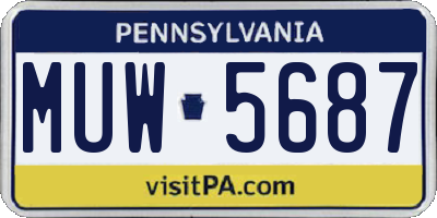PA license plate MUW5687