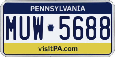 PA license plate MUW5688