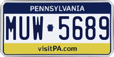 PA license plate MUW5689