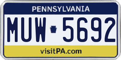 PA license plate MUW5692