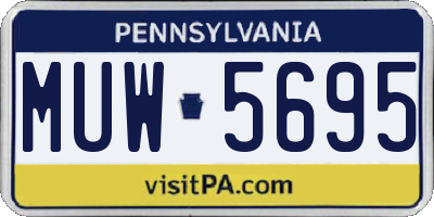 PA license plate MUW5695