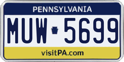 PA license plate MUW5699