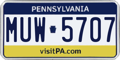 PA license plate MUW5707