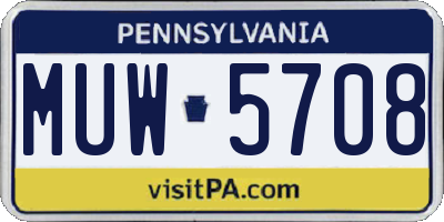 PA license plate MUW5708